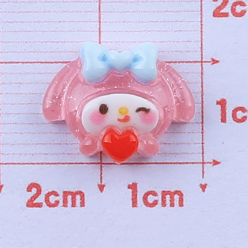 Sanrrio Holding Heart Resin Charms 10 pcs