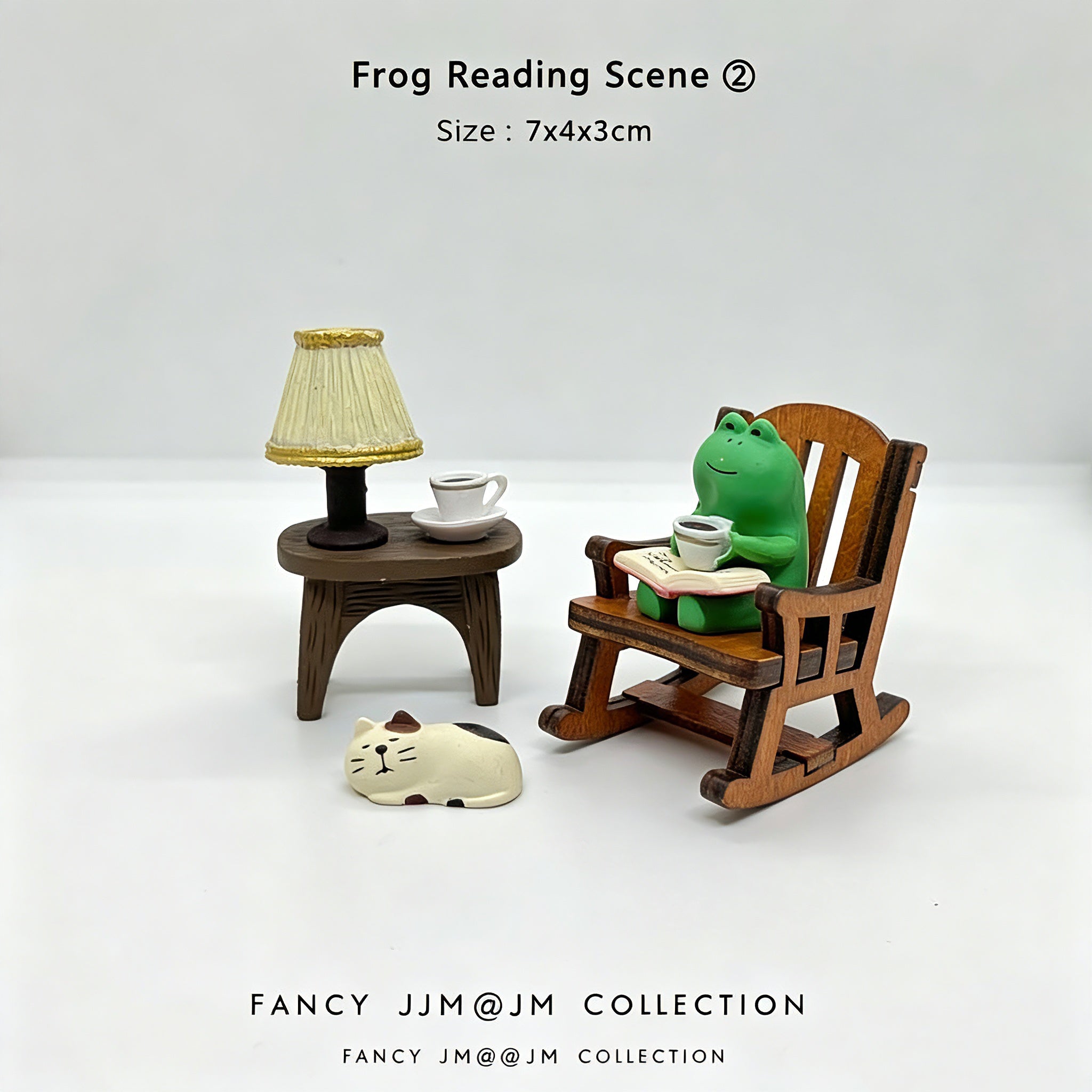 Cute Frog Reading Figurines