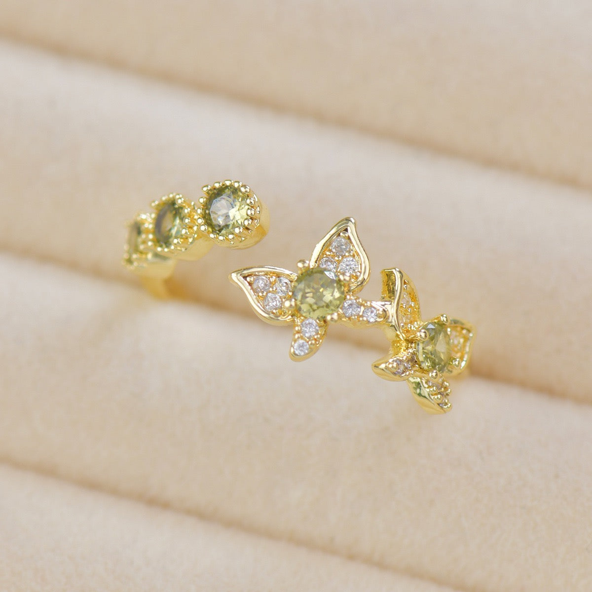 Luxe Butterfly Fresh Green Jewelry Set