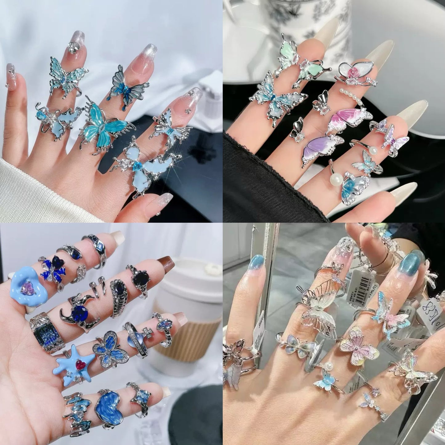 Dainty Butterfly Rings