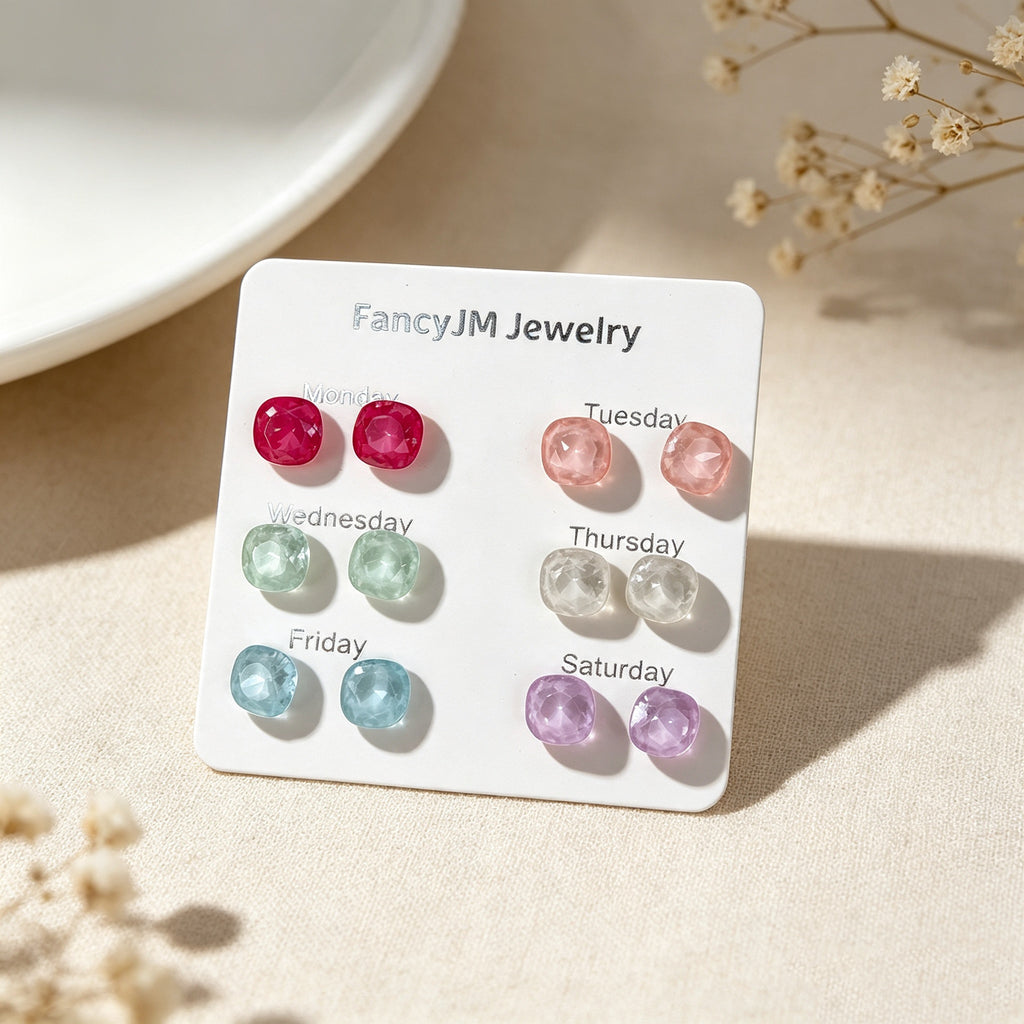 Candy Color Stud Earring Set