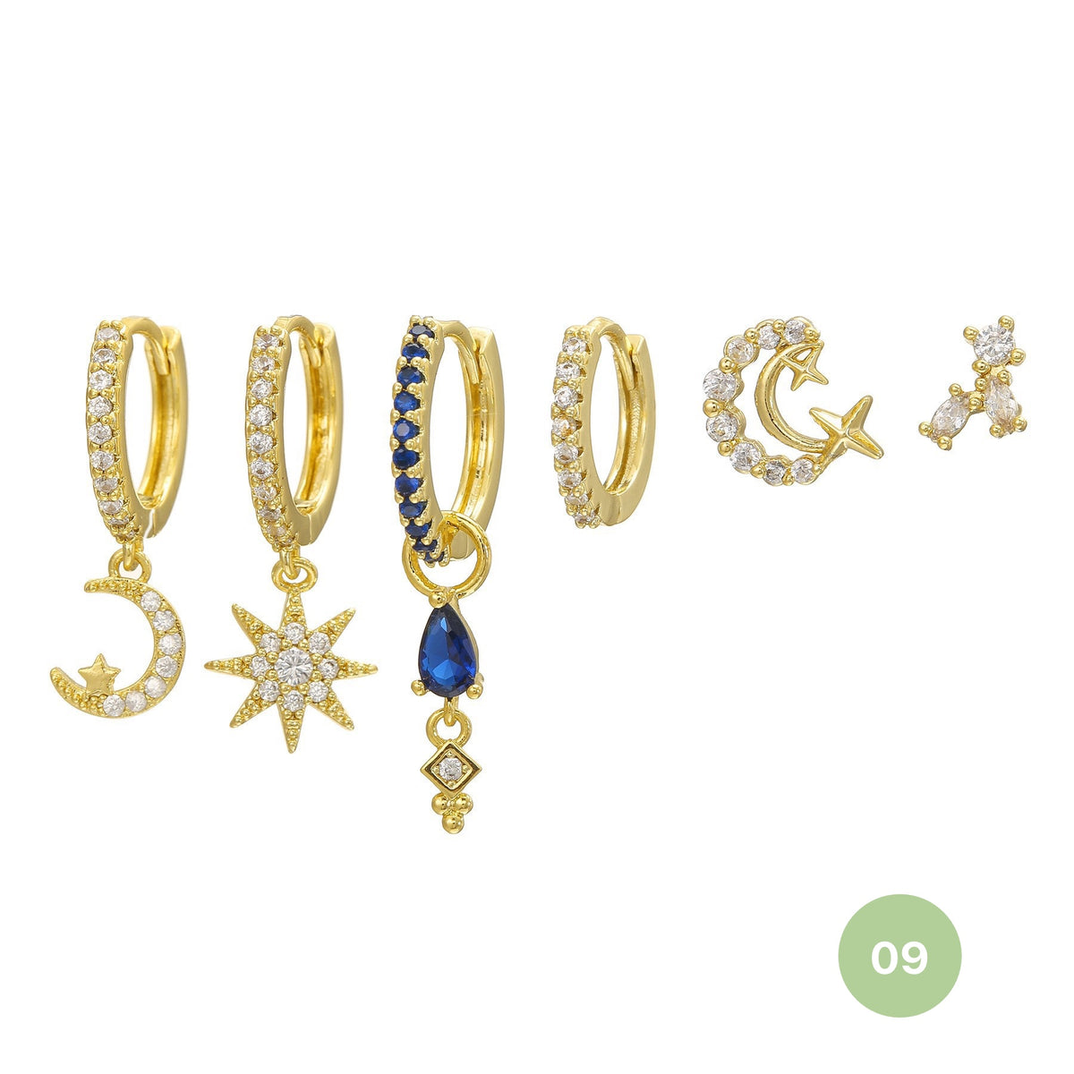 Shooting Star Hoop Earring Set