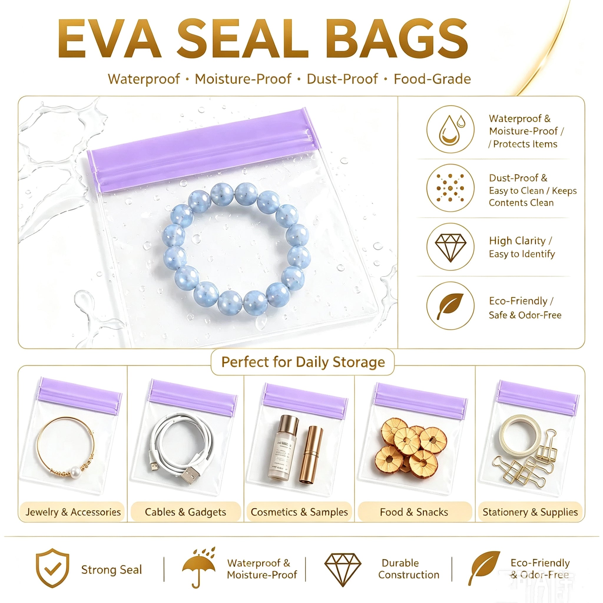EVA Anti-Tarnish Jewelry Seal Bags