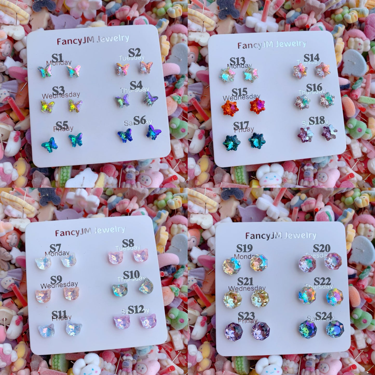 Fuzzy and Metal Studs Earrings- Blind Bag