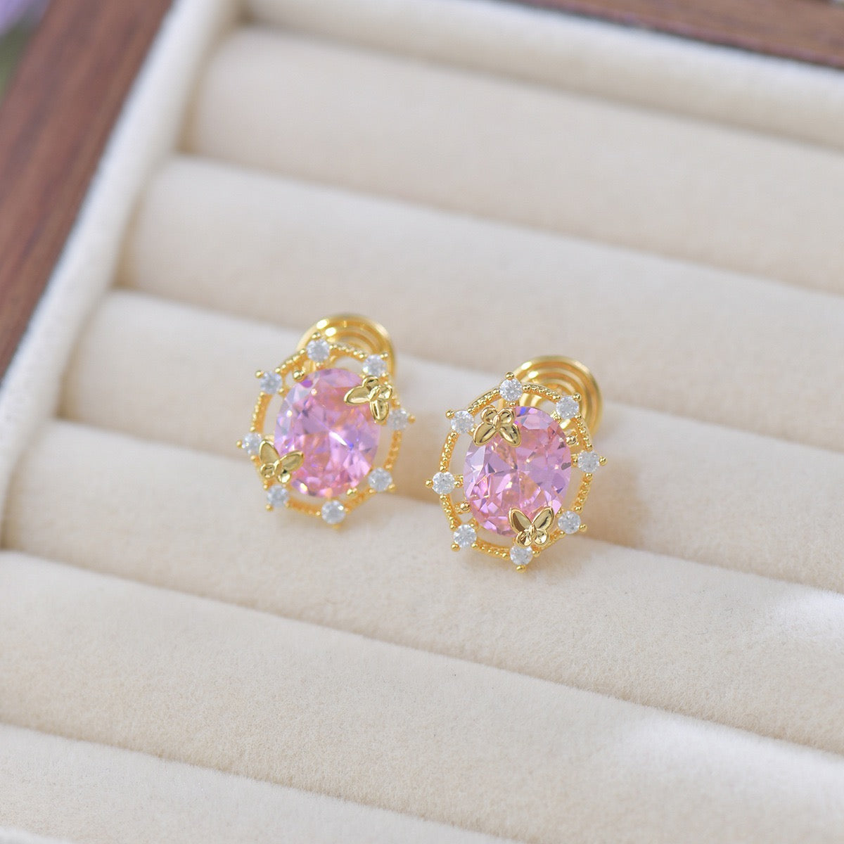 Luxe Openwork Fresh Pink Jewelry Set