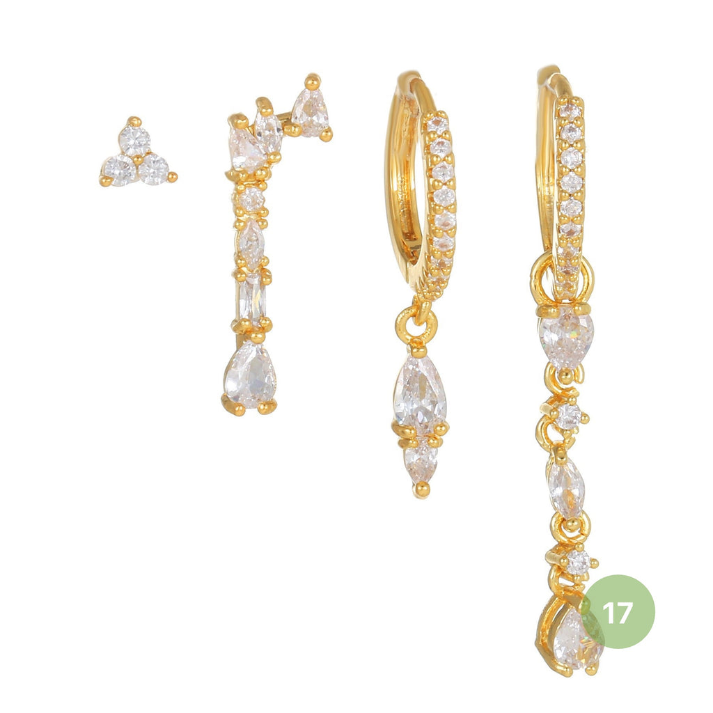 Moon and Star Hoop Earring Set