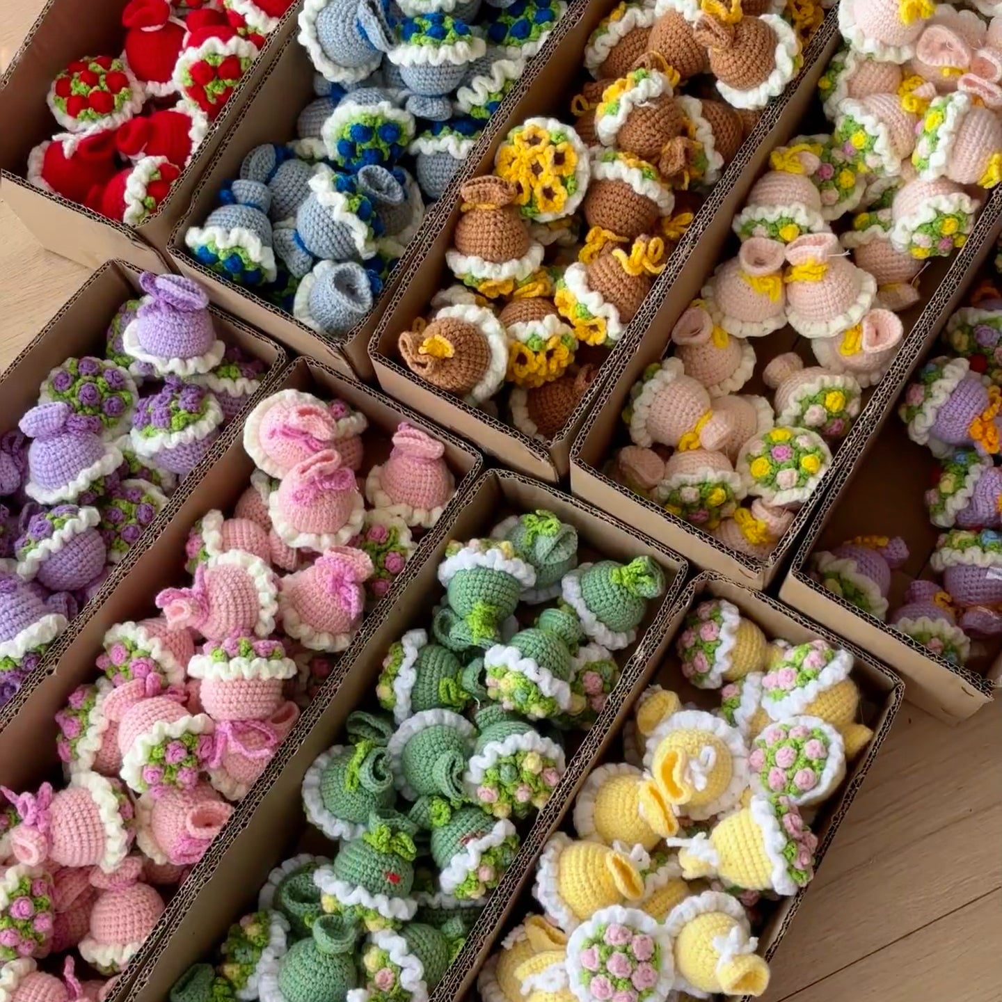 Flower Bouquet Crocheted Doll