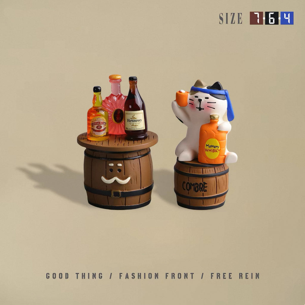 Cute Cat in the Bar Figurines