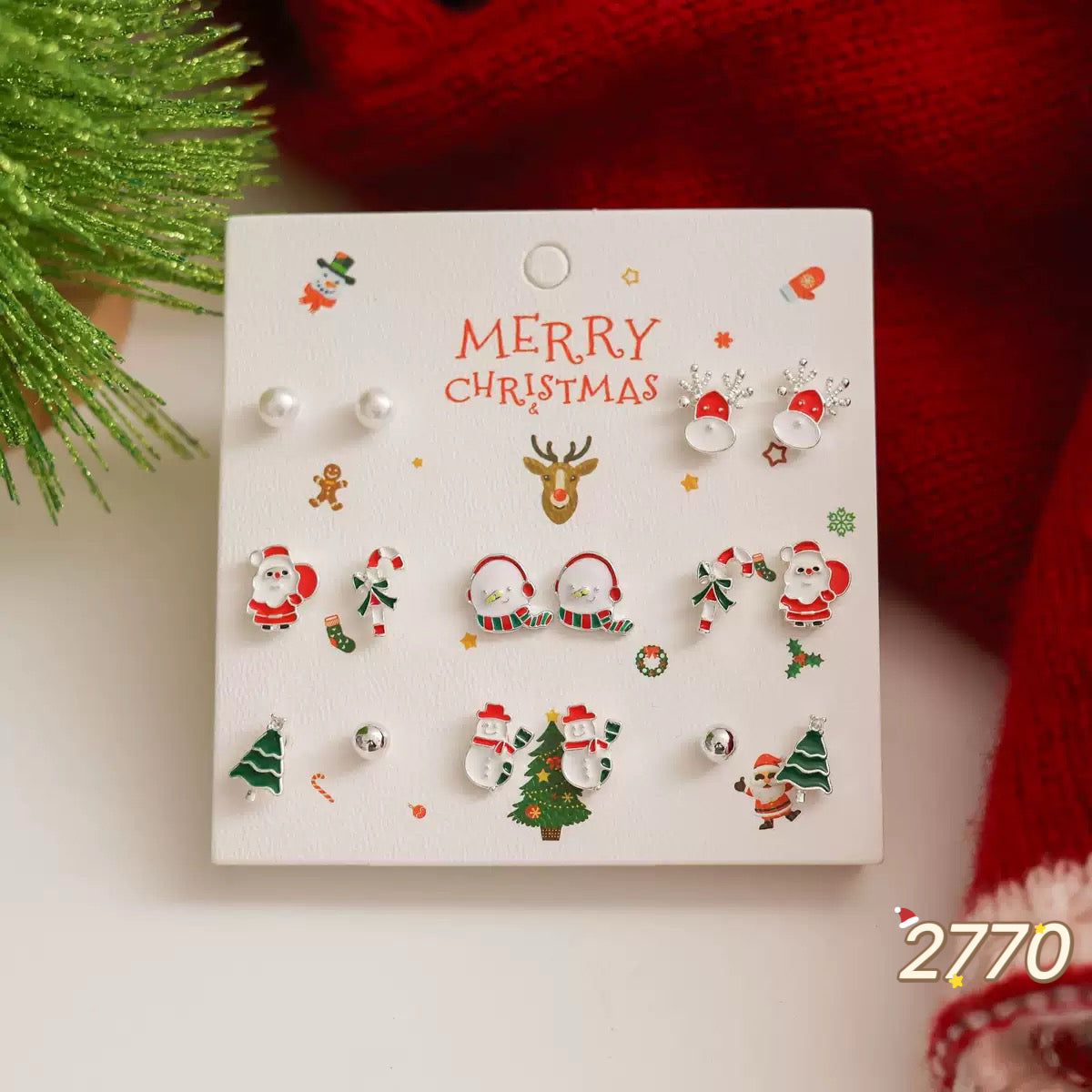 Christmas Earring Set - 8 pairs