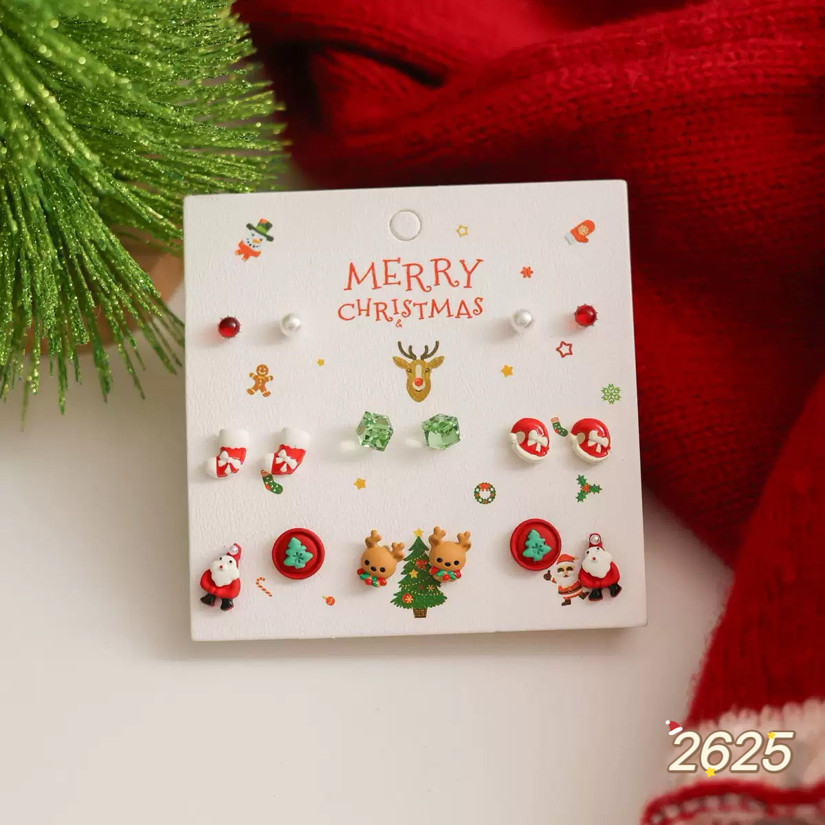 Christmas Earring Set - 8 pairs