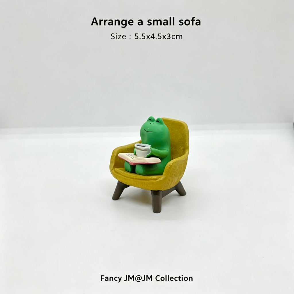 Cute Frog Reading Figurines