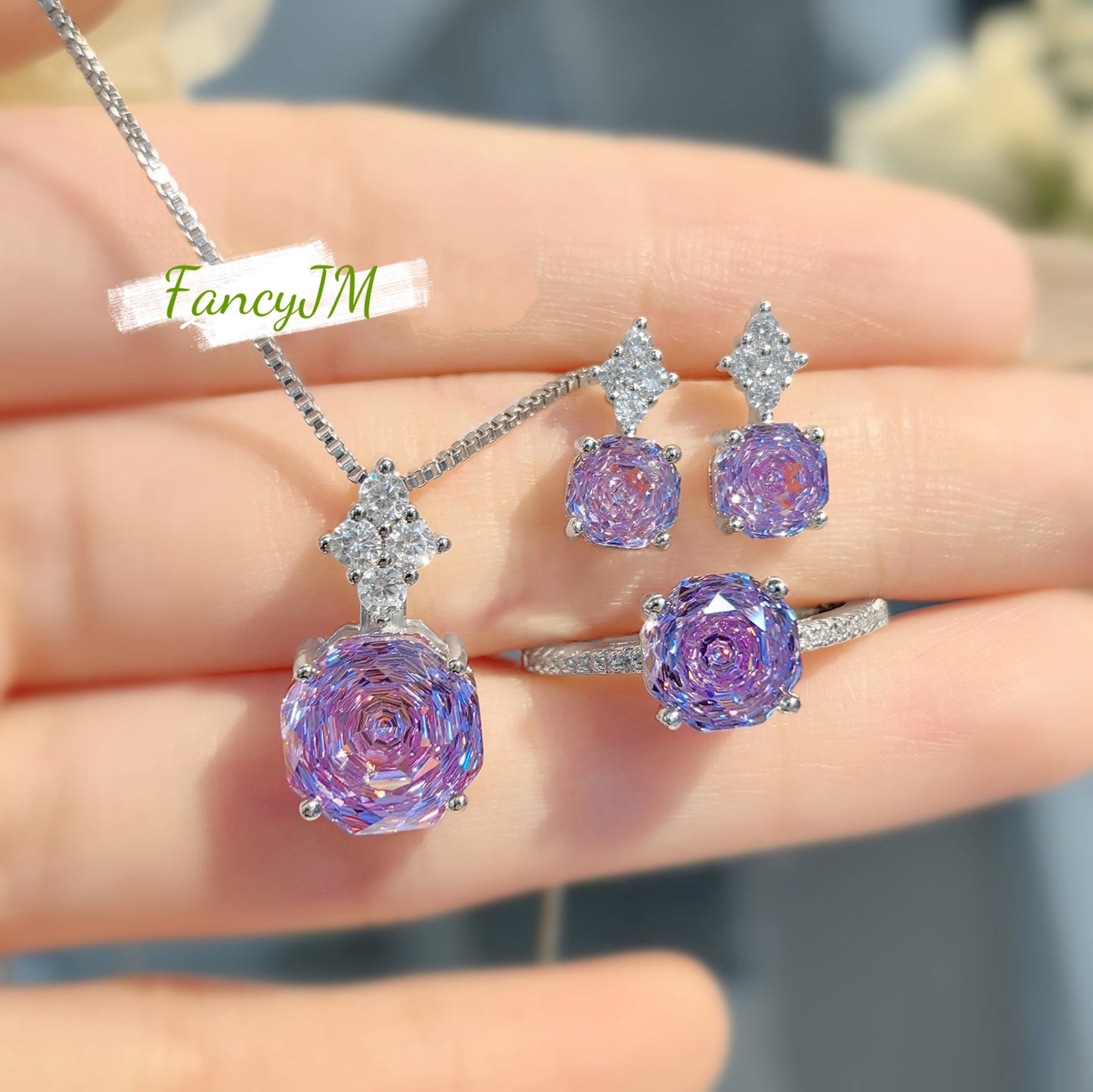 Rose Cut Luxury Jewelry Set