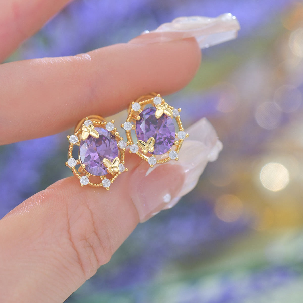 Luxe Openwork Mystic Violet Jewelry Set