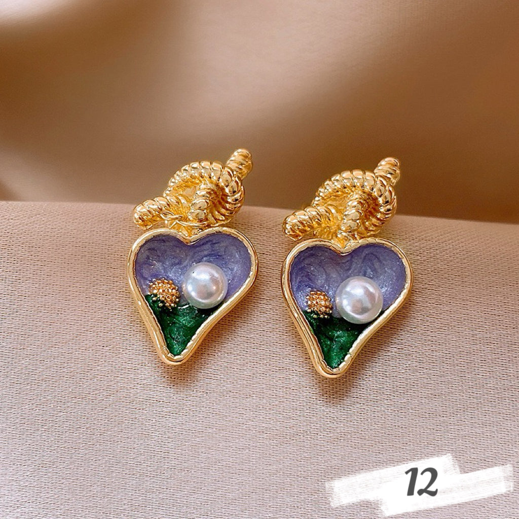 Vintage Oil Painting Style Earrings