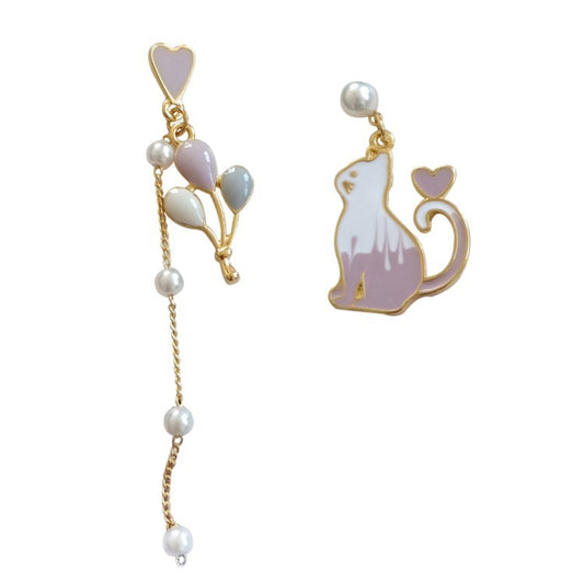 Cat and Air balloon Earrings