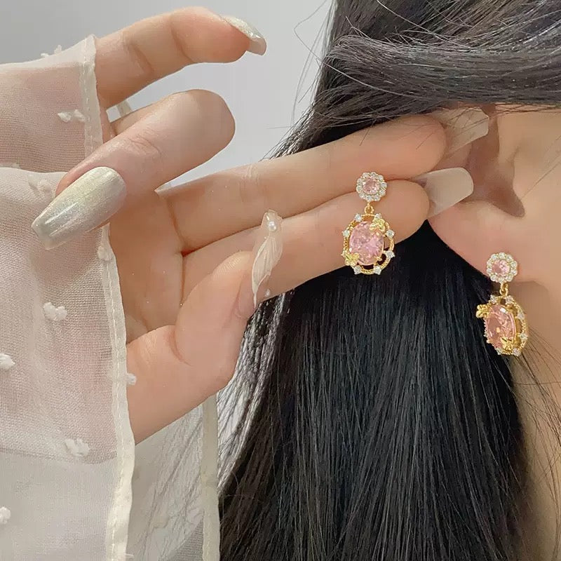 Luxe Openwork Fresh Pink Jewelry Set