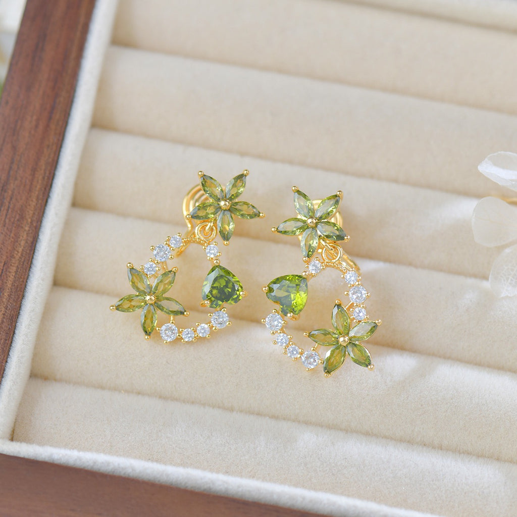 Luxe Flower Fresh Green Jewelry Set