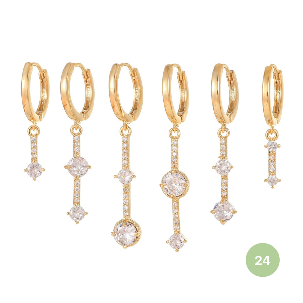 Moon and Star Hoop Earring Set