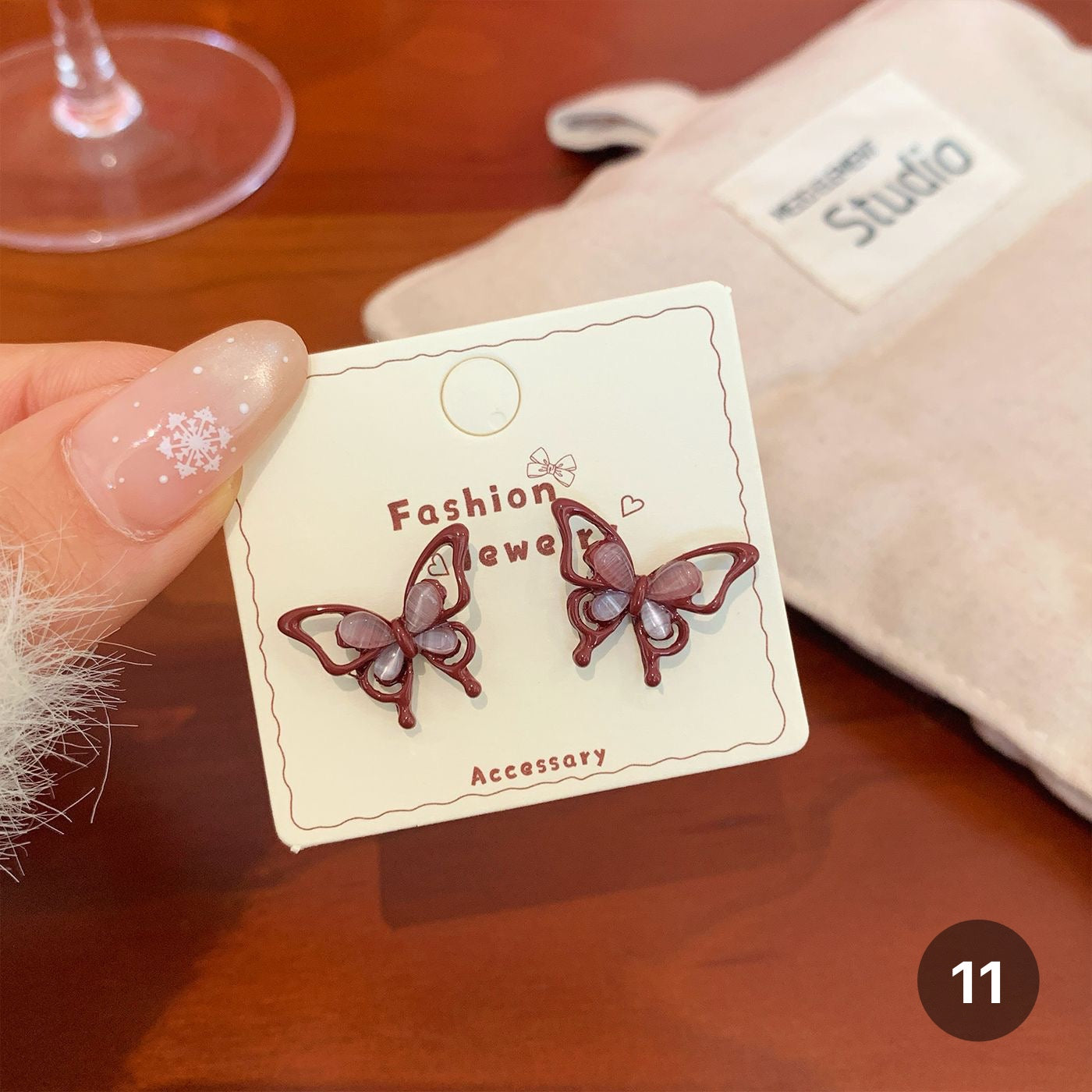 Cat eye Stone Series Earrings