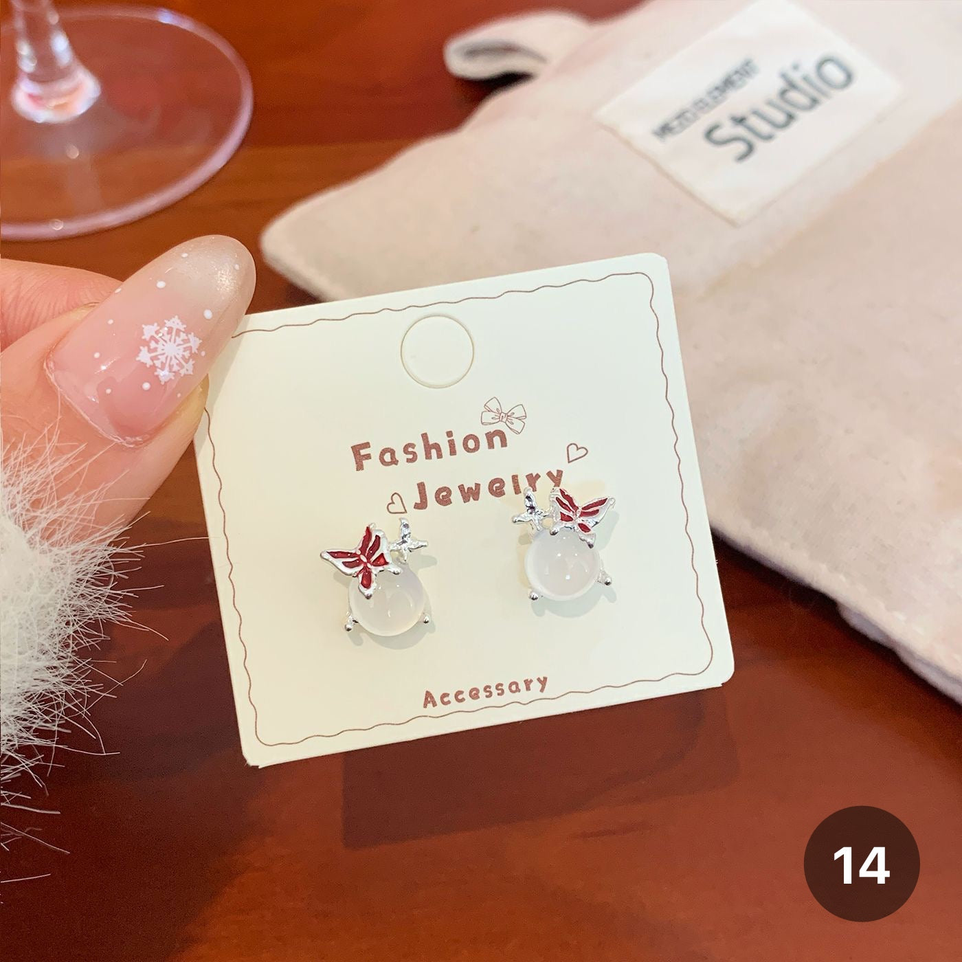 Cat eye Stone Series Earrings