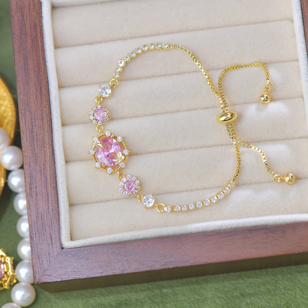 Luxe Openwork Fresh Pink Jewelry Set