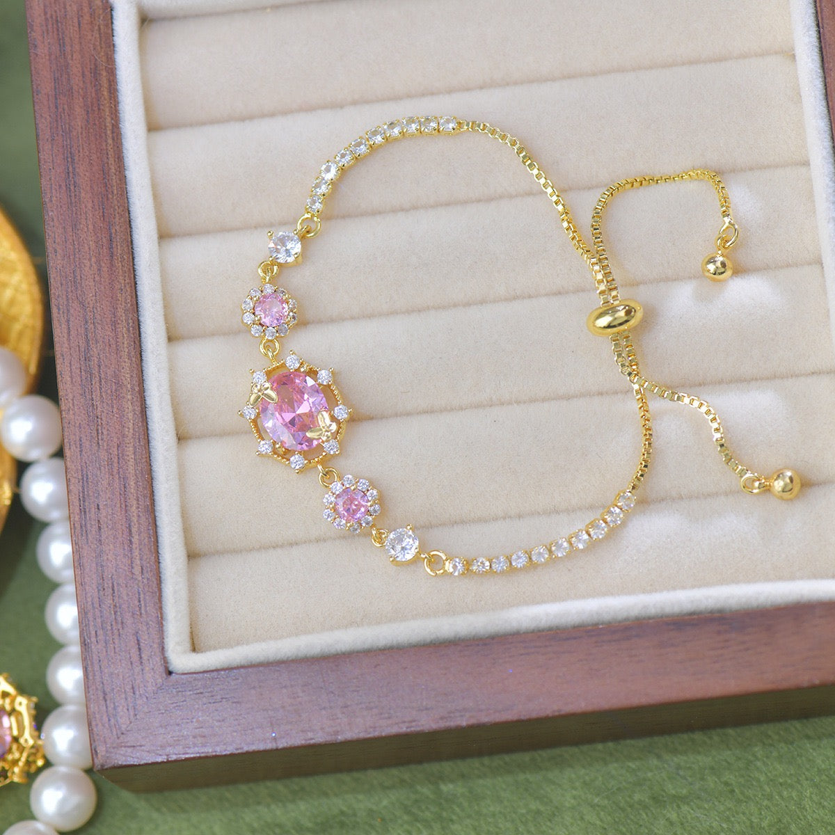 Luxe Openwork Fresh Pink Jewelry Set