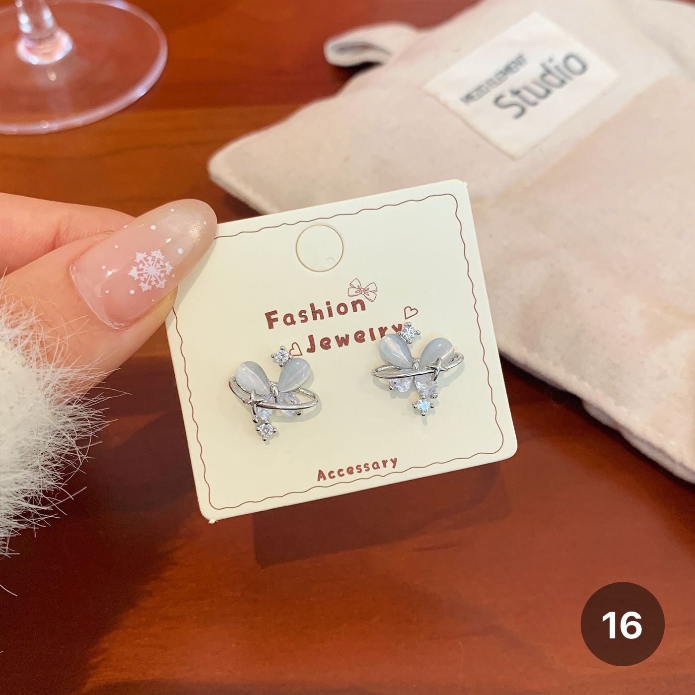 Cat eye Stone Series Earrings