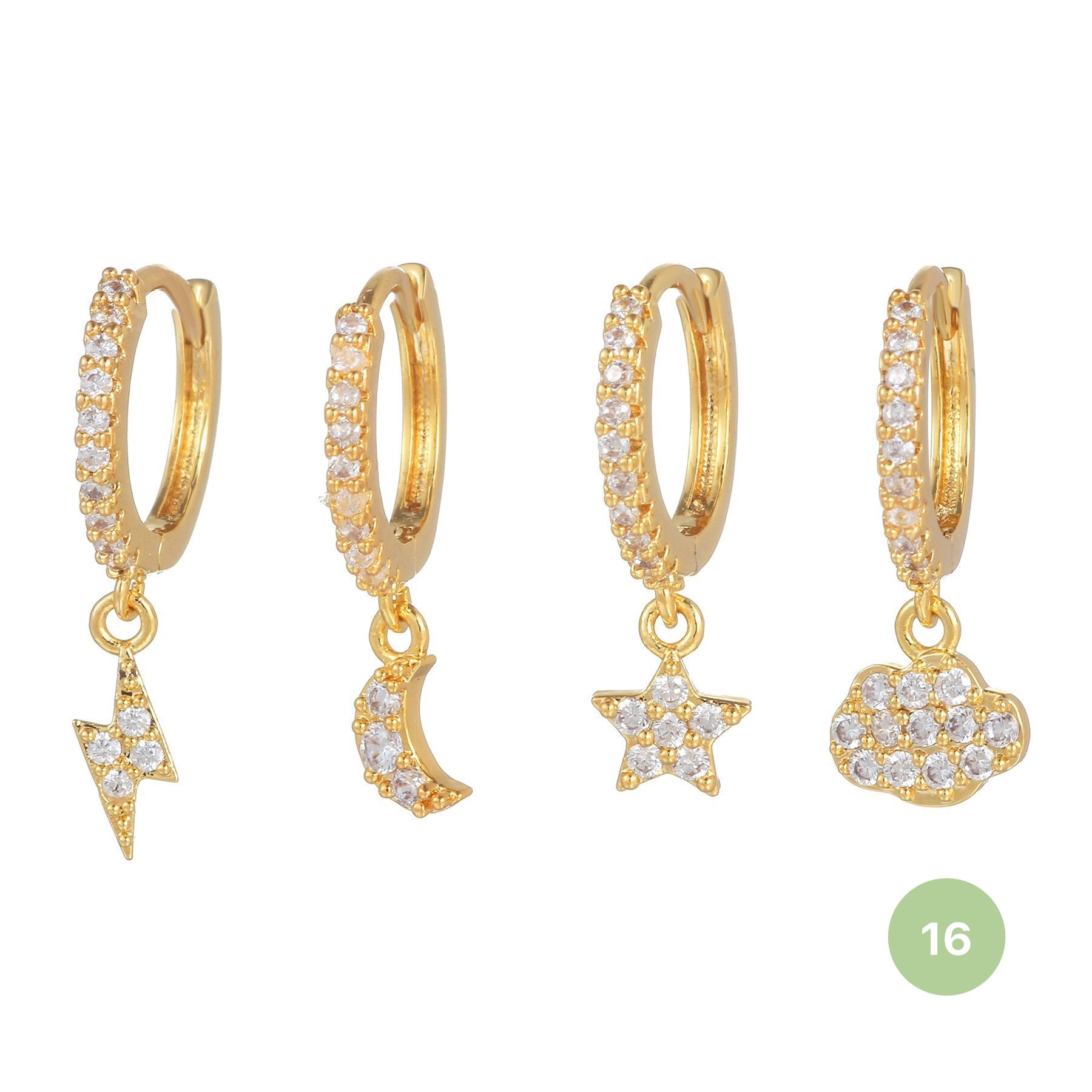 Moon and Star Hoop Earring Set