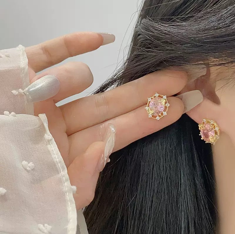 Luxe Openwork Fresh Pink Jewelry Set