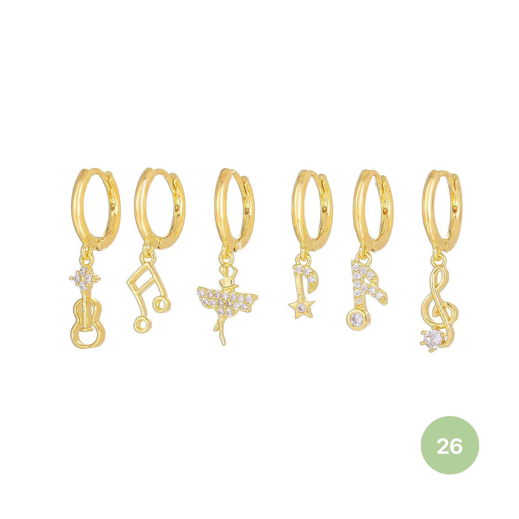 Moon and Star Hoop Earring Set