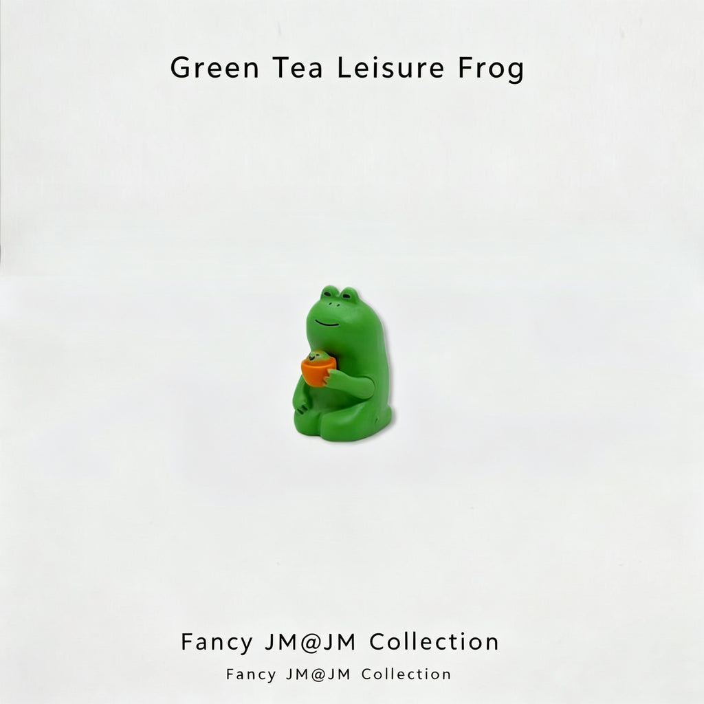 Cute Frog Reading Figurines