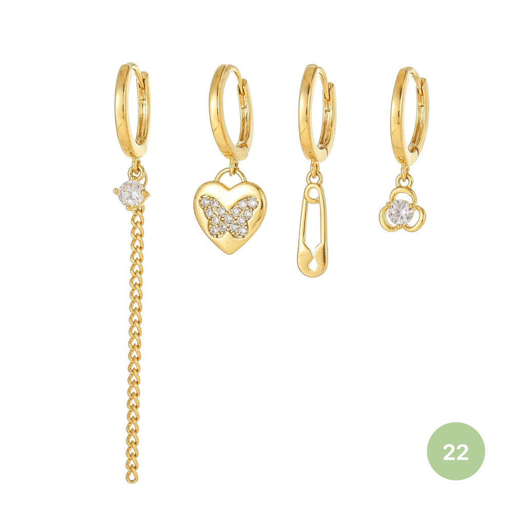 Moon and Star Hoop Earring Set