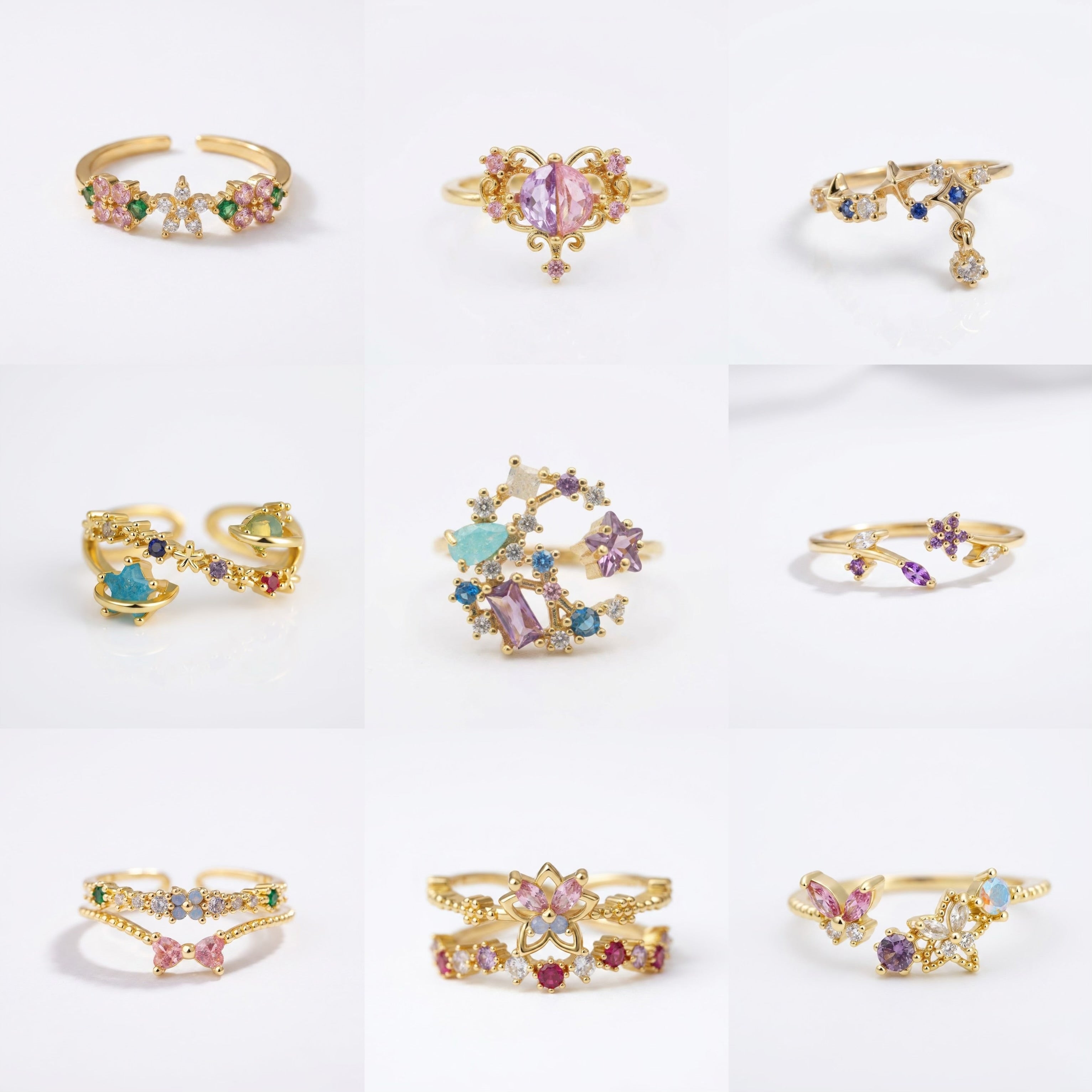 Dainty Rings - golden and silver