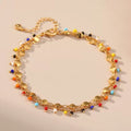 Double layer Rainbow Diamond Anklet