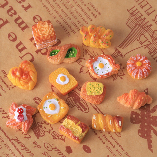 Food Play DIY Accessories Realistic Miniature Bread Butter Glue Handmade Decoration Key Buckle Pendant Resin Accessories