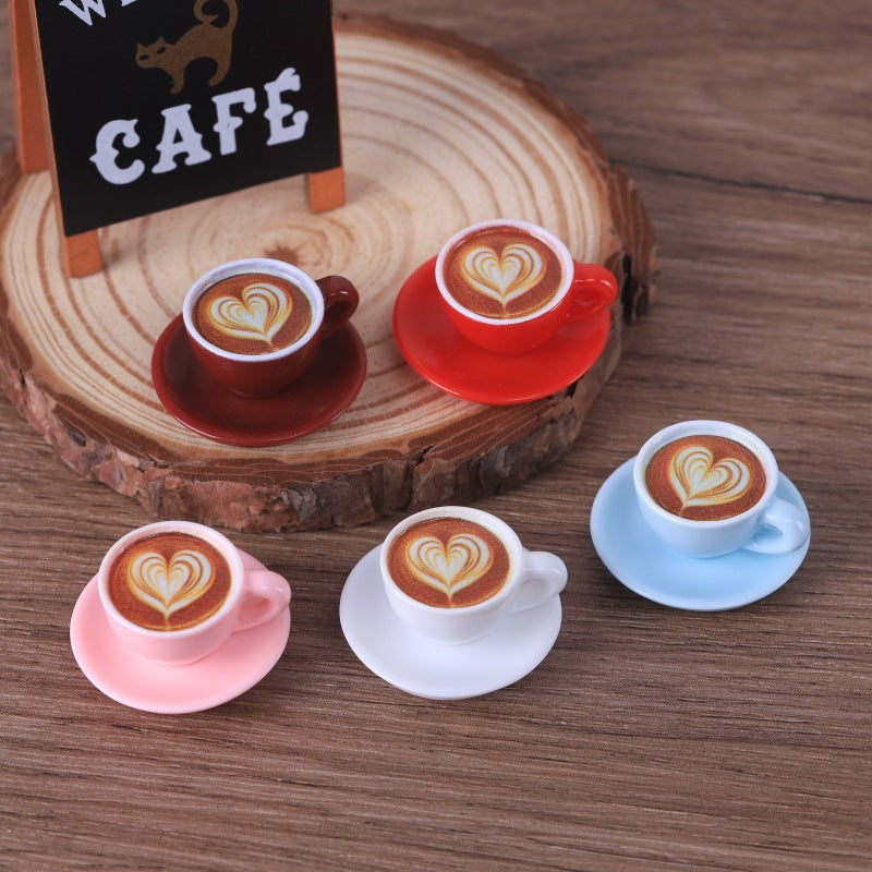 Miniature ornaments, doll house scene, realistic mini coffee cup, coffee beans, DIY resin jewelry accessories factory