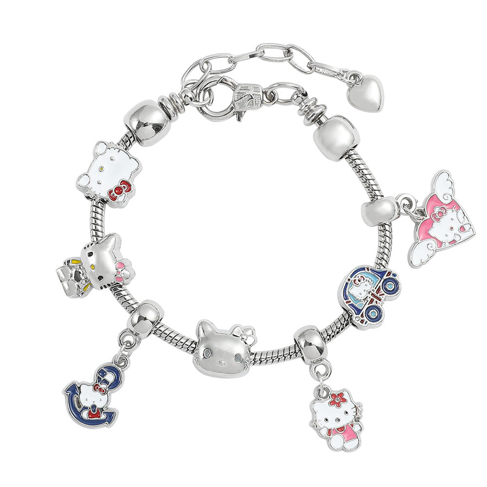 Cute HK Kitty PanDola Beaded Bracelet