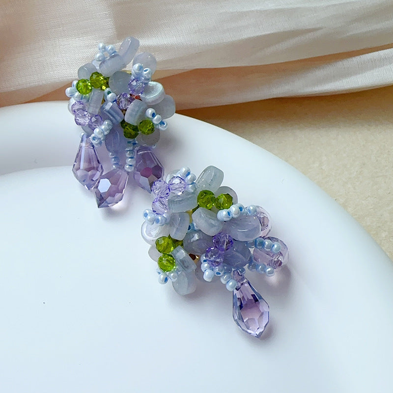 Monet Impression Hydrangea Drop Earrings