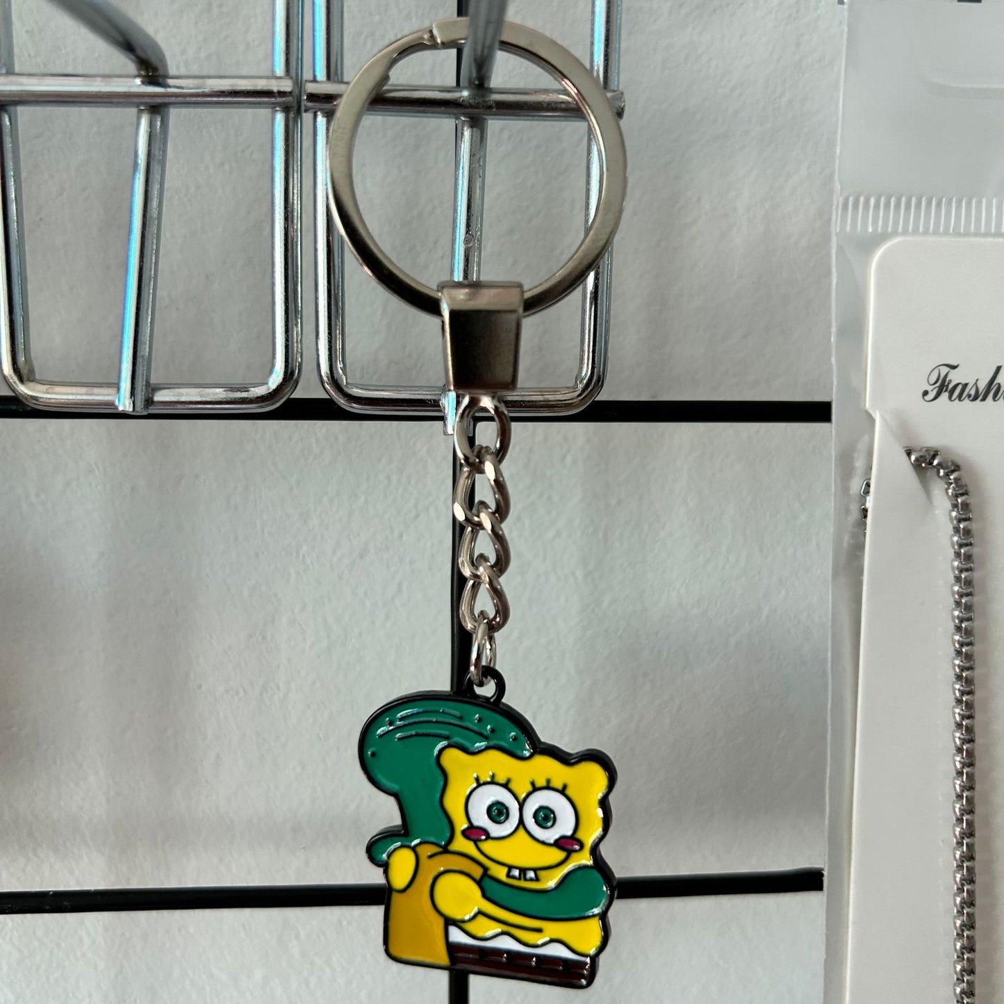 Spongeboob Double Sided Hugging Necklace&Keychain