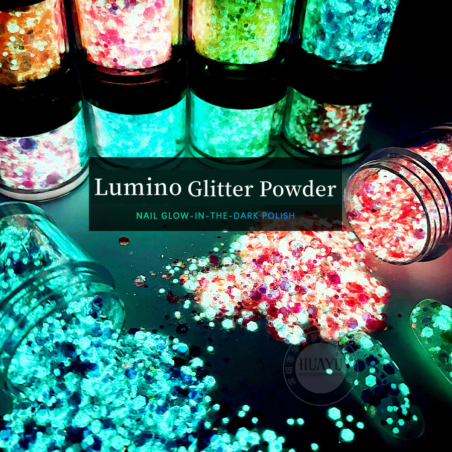 Glowing Powder 12 colors Set  (Strong Luminous)