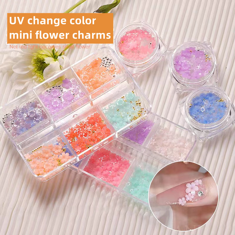 Mini Colorful Flower Charms Set