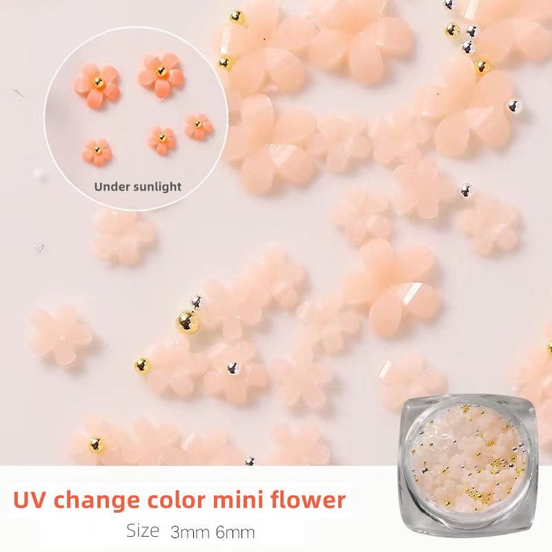 Mini Colorful Flower Charms Set