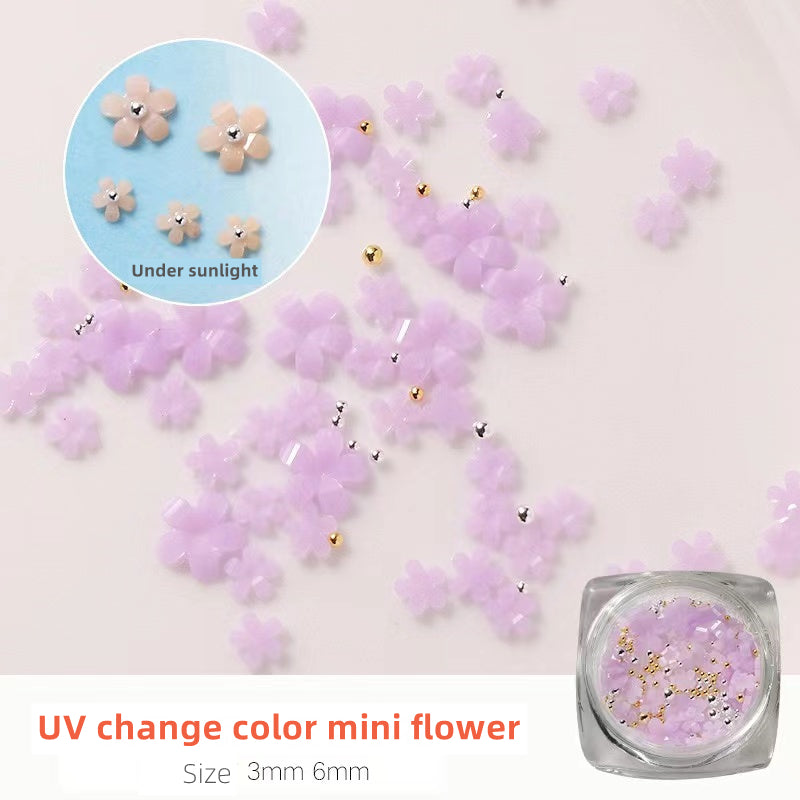 Mini Colorful Flower Charms Set