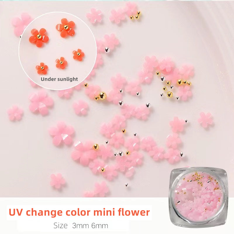 Mini Colorful Flower Charms Set