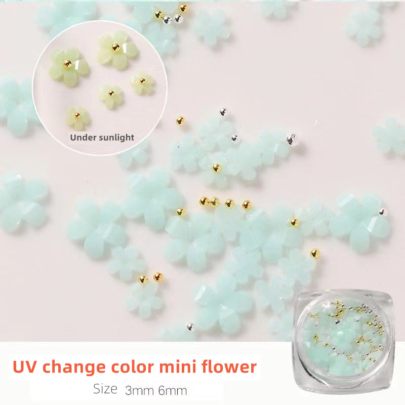 Mini Colorful Flower Charms Set