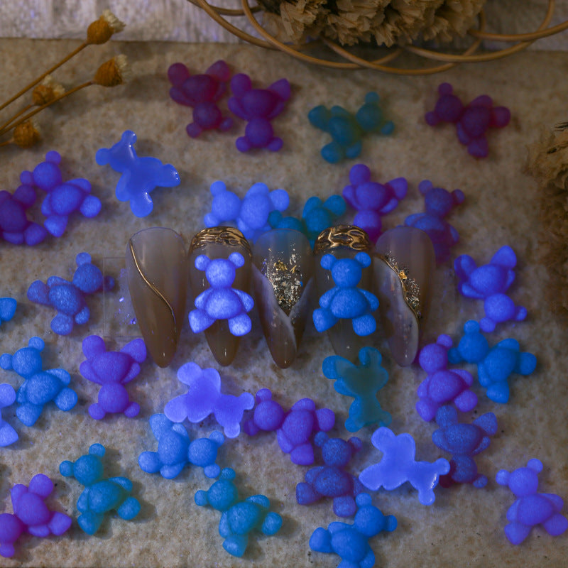 Big Teddy Bear Resin Charms  (Luminous and UV change)