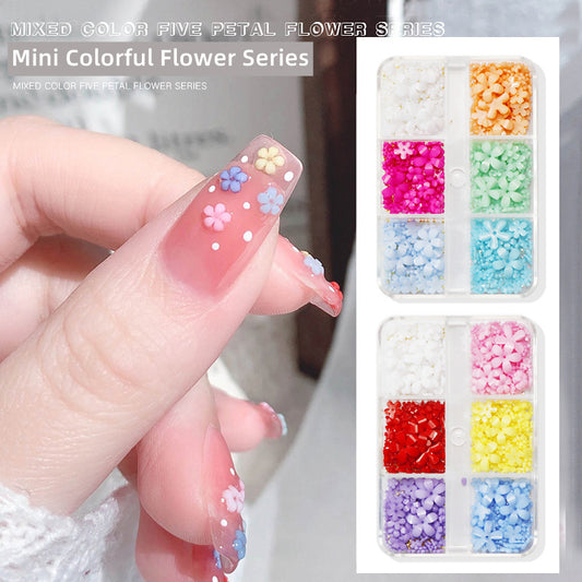 Mini Colorful Flower Charms Set