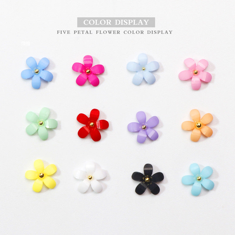 Mini Colorful Flower Charms Set