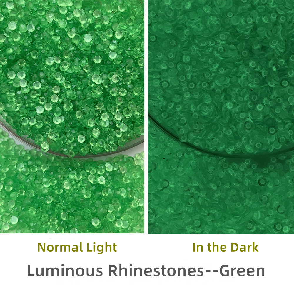 Glowing Rhinestones 3mm  (Strong Luminous)