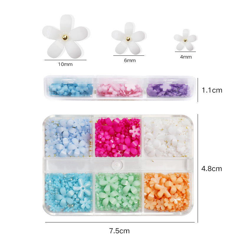 Mini Colorful Flower Charms Set